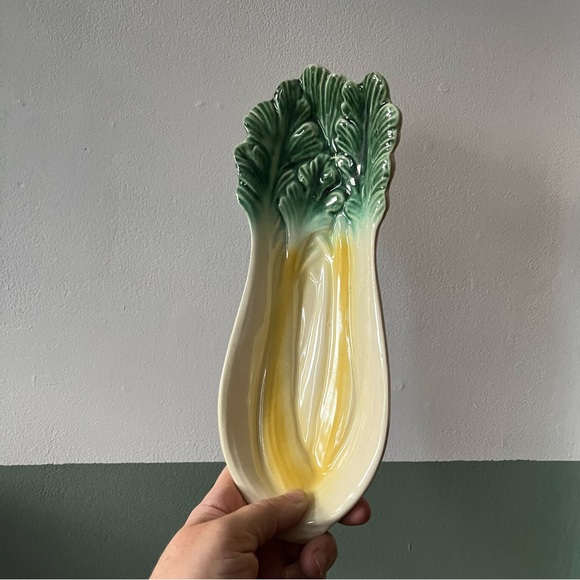 Cardinal Usa Ceramic Celery Shaped Serving Dish or Spoon Rest - Picture 2 of 6